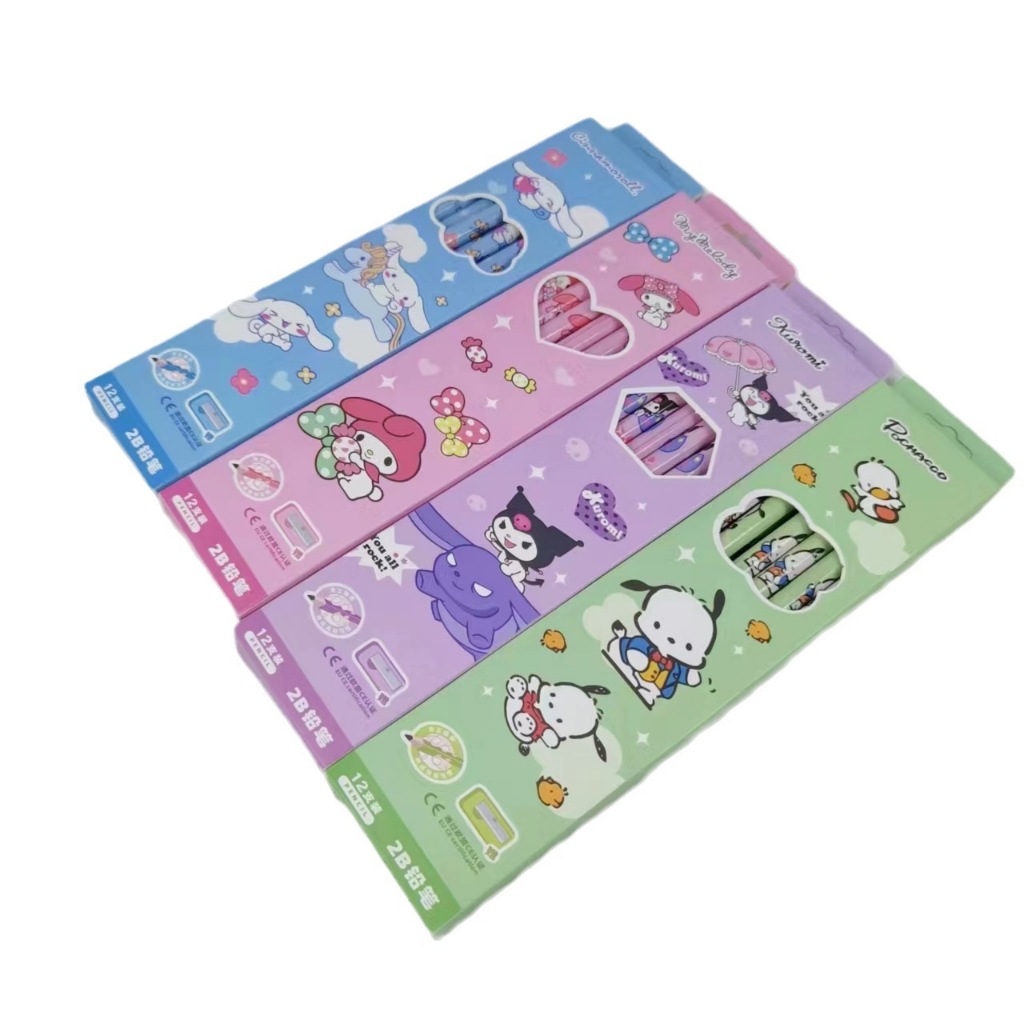 

MOKA 1LUSIN (12 PCS) PENSIL 2B MOTIF KUROMI CINNAMOROLL MY MELODY POCHACCO DAN PENGHAPUS MINI AT051