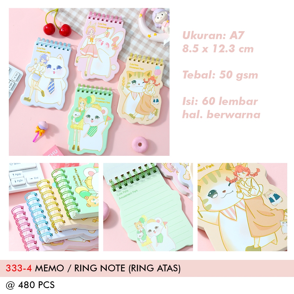 

Notebook A7 Ring Note Mix Karakter Fancy Motif Random isi 60 Lembar