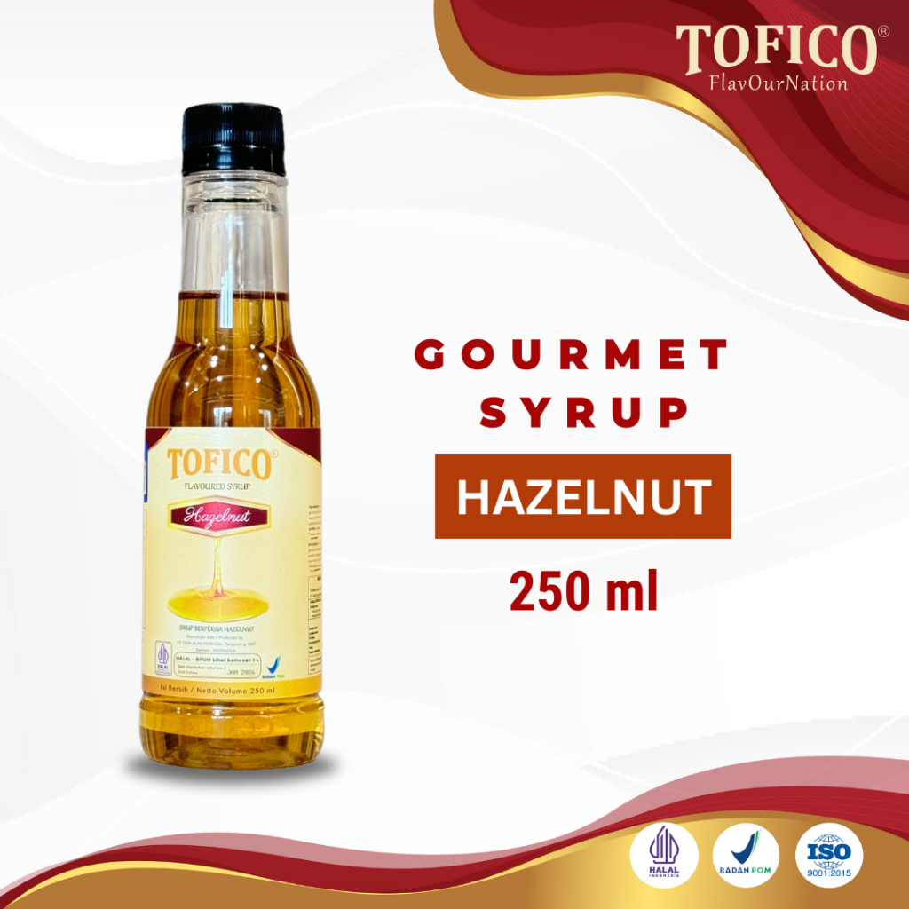 

Syrup Hazelnut Tofico / Sirup Rasa Hazelnut 250 ML / Tofico Syrup Official