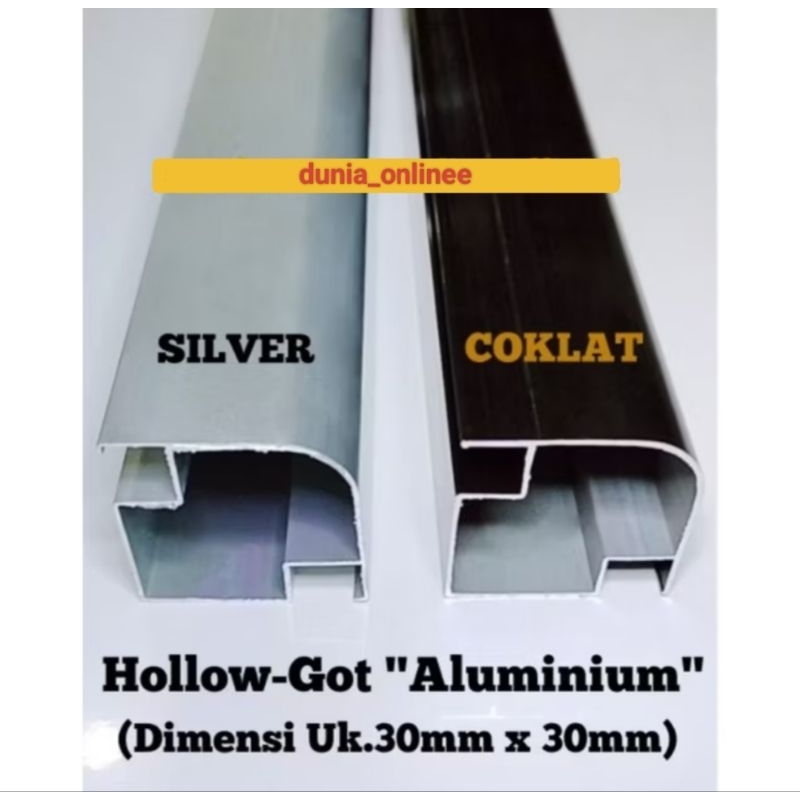 Hollow GOT-Silver&Coklat-Aluminium Uk.30mm x 30mm