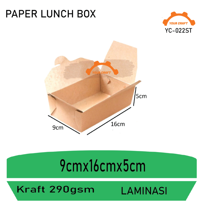 PAPER DELI BOX FOOD (MODEL 1 UKURAN  S YC-022ST) PAIL PAPER LUNCH  BOX PAPER RICE BOX DELIBOX KOTAK 