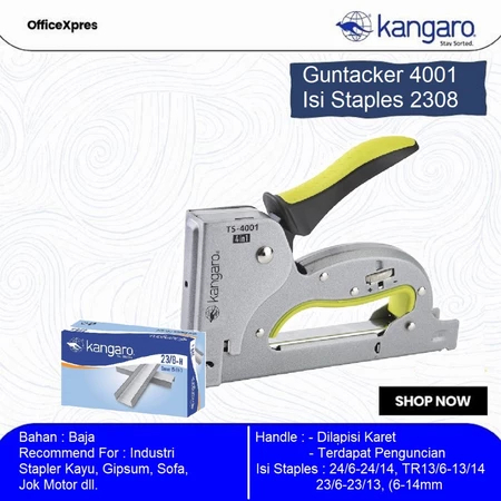 

Stapler Tembak 4 in 1 / Staples Tembak Multifungsi / Guntacker TS 4001 Kangaro / Stapler Sofa / Gun Tacker
