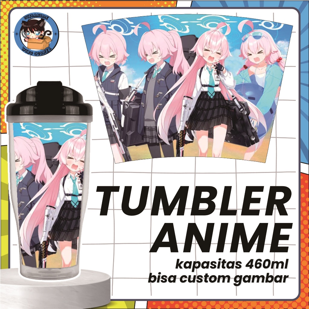 BOTOL MINUM TUMBLER 460 ML ANIME BLUE ARCHIVE TAKANASHI HOSHINO