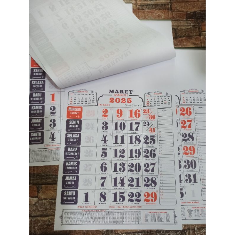

kalender 1 bulanan 2025/ kalender dinding ukuran sedang