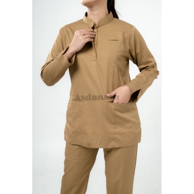 Baju Seragam Coklat Wanita PNS Pemda Dinas