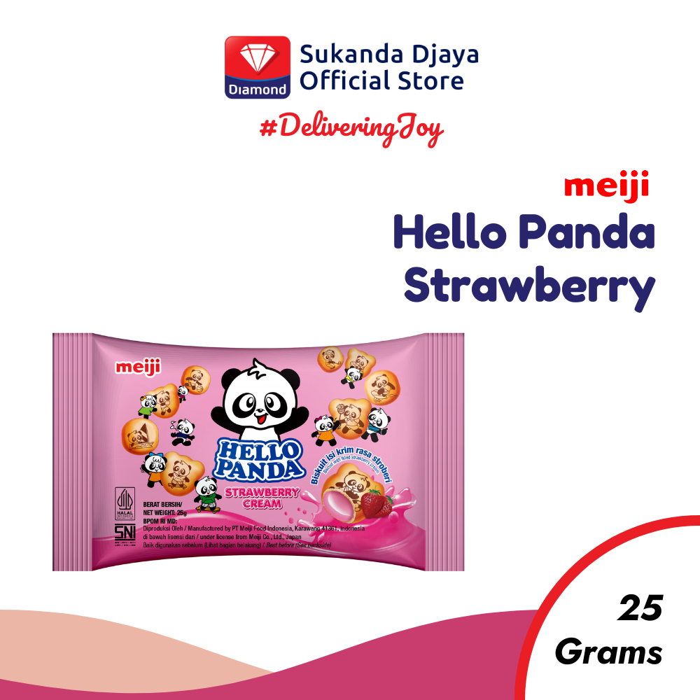 

Meiji Hello Panda Biskuit Strawberry Snack Ringan 25 Gr