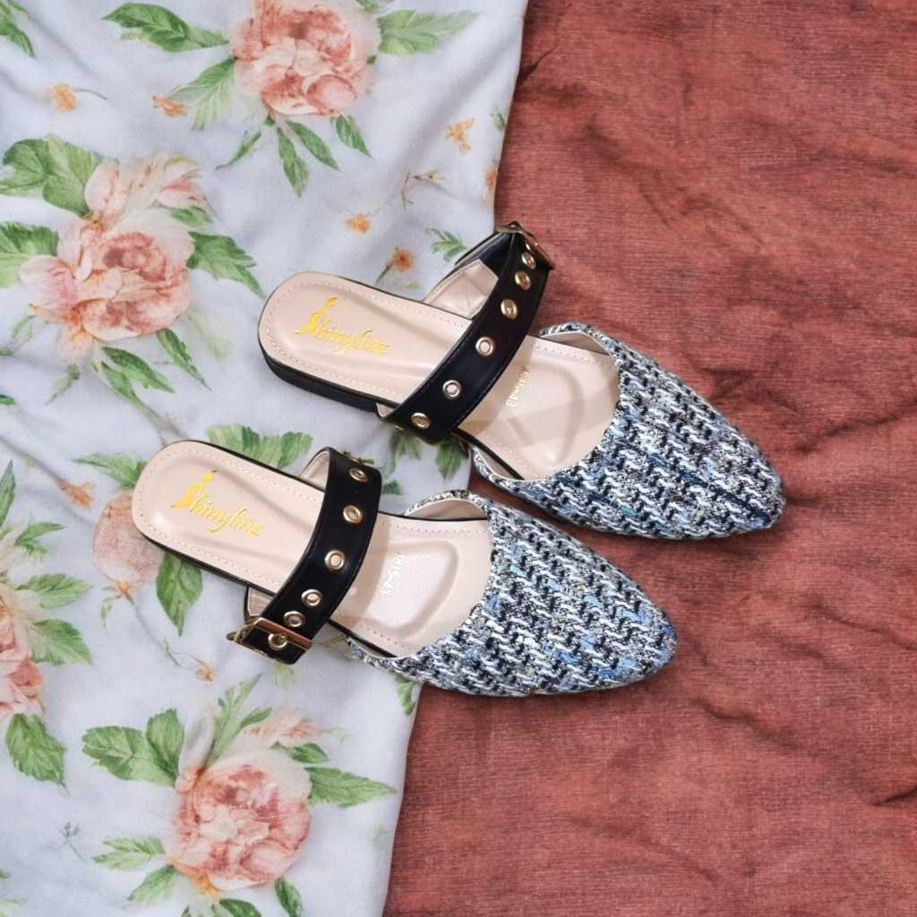 A815 Sandal Wanita Bigsize [Shinylinz Premium Size 41 - 47]  Sandal Tutong Songkok Mules Tali Wanita