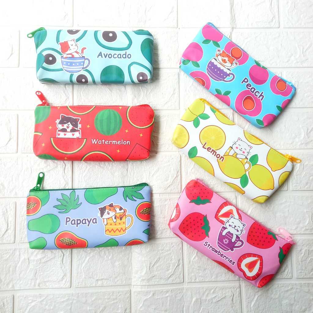 

Kotak Pensil Lucu Tempat Pensil Medium Zipper Bag Gambar Fruity Bear