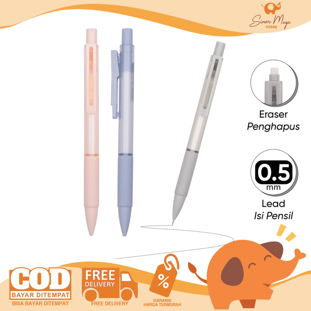 

Joyko Mechanical Pencil MP-60 Soft Color/ Pensil Mekanik 0.5mm Soft Grip Murah Berkualitas