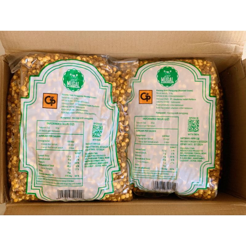 

Roasted Gram Chickpeas Salt with Skin / Kacang Arab Kulit 1kg