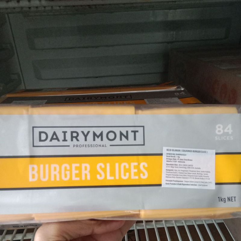 

Beryllicious.id - Dairymont burger slice red slice cheddar 1kg / 84 lembar original pack keju burger cheddar merah 1 kg murah sby