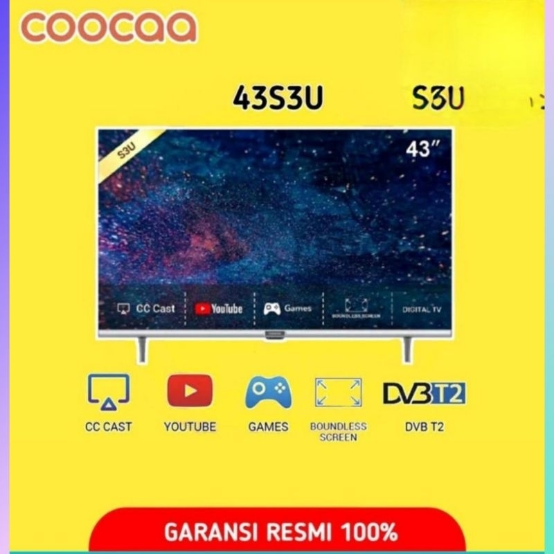 TV Coocaa 43LED COOCAA 43S3U (Digital-Smart Tv)