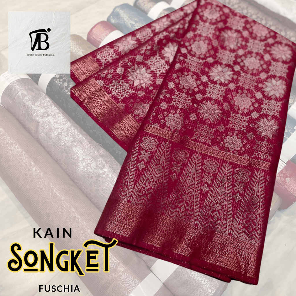 Kain Bahan Songket Tenun Palembang Premium Quality | Bahan Bakal Rok Songket Tenun Palembang | Kain 