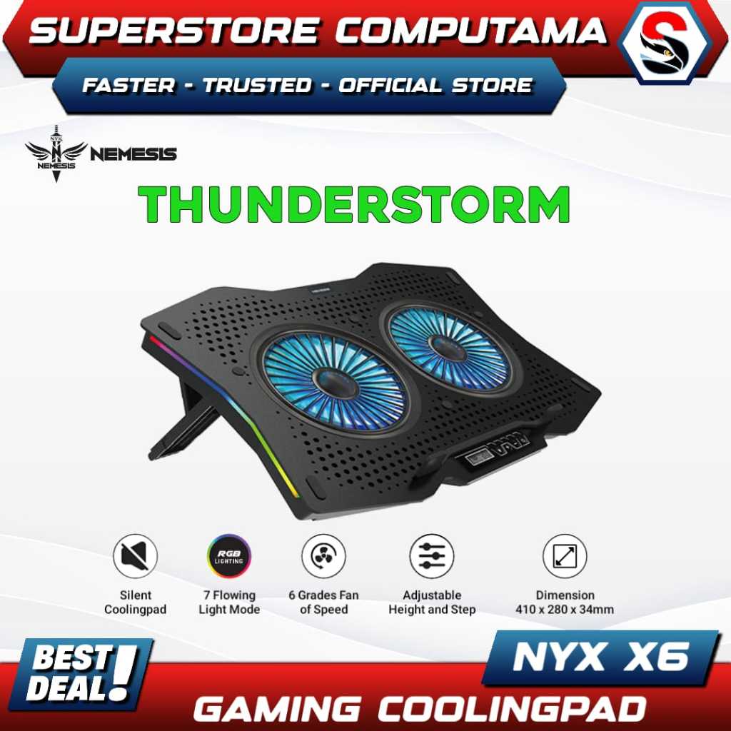 NYK Nemesis Cooling Pad THUNDERSTORM X6 - Cooler Notebook NYK Nemesis X6