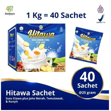 

Hitawa Sachet per Box Susu Kambing Etawa Plus Jahe Isi 40 Sachet