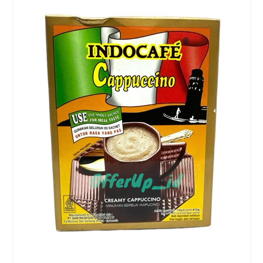 

Kopi instant sachet Indocafe Cappuccino 125gr & Coffemix 100gr