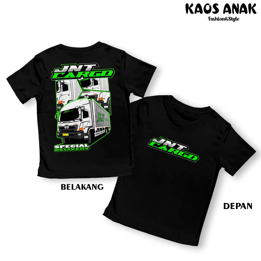 KAOS ANAK - KAOS MOBILE BOX JNT CARGO BAJU DISTRO ANAK TRUK CANTER MANIA COMBED 30S