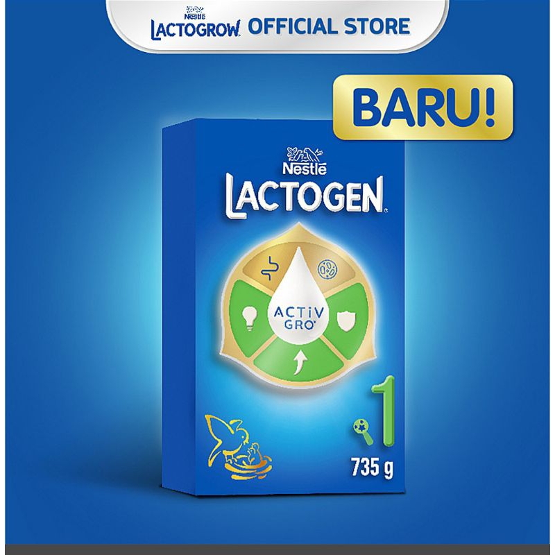 LACTOGEN 1 ACTIVGRO HAPPYNUTRI susu formula bayi 0-6 bulan 735gram dan 1kg