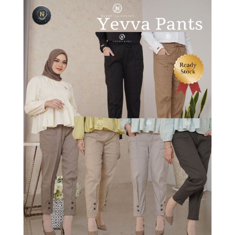 [BISA COD]YEVVA PANTS NADHEERA LUXURY/CELANA PANJANG POLOS/CELANA KAIN/CELANA WANITA/JEPA/YEVA/JEVVA