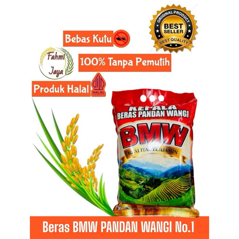 

BERAS BMW PANDAN WANGI SUPER NO 1 ( 5 kg)