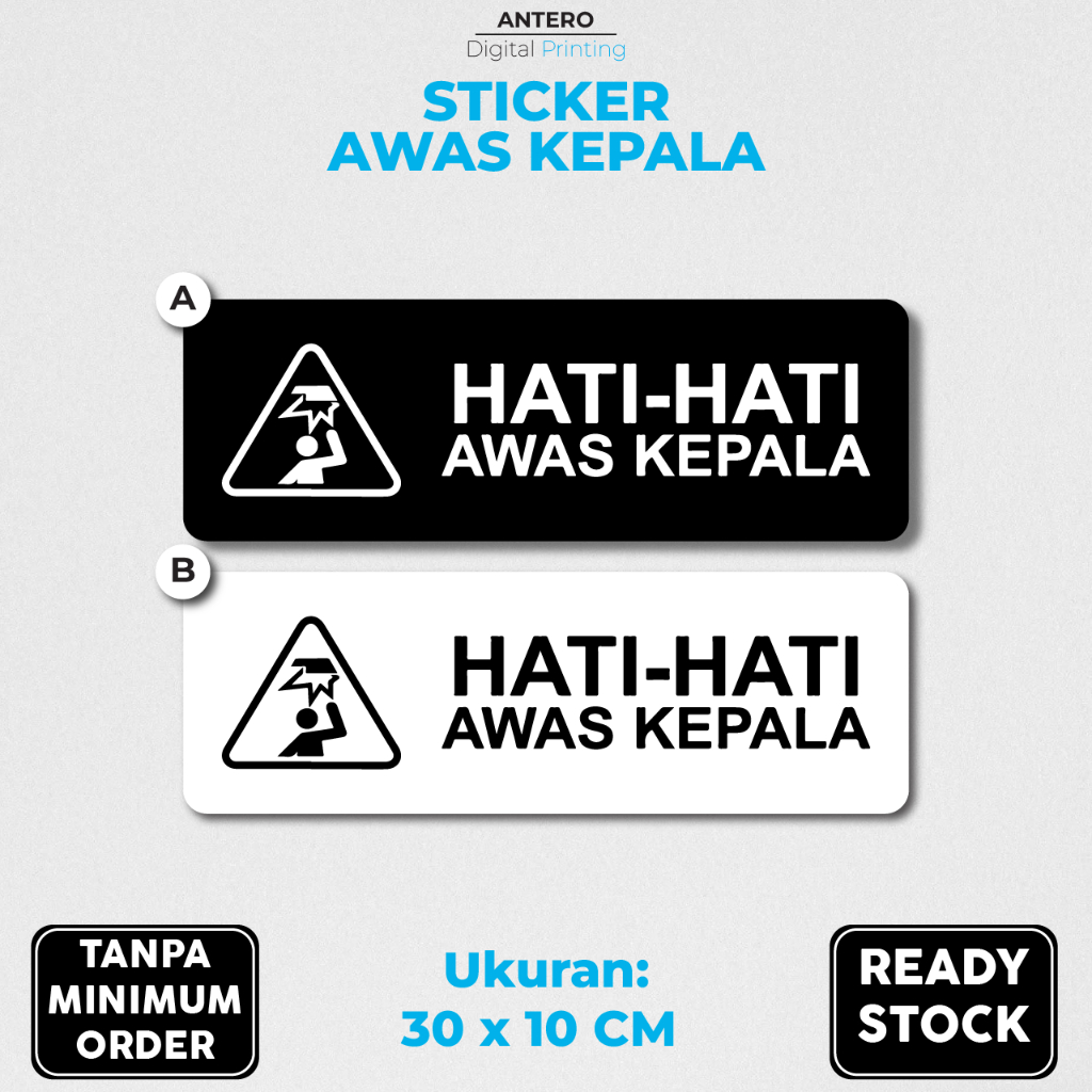 

STIKER HATI HATI AWAS KEPALA | STIKER PETUNJUK HATI HATI AWAS KEPALA | STIKER VINYL TAHAN AIR