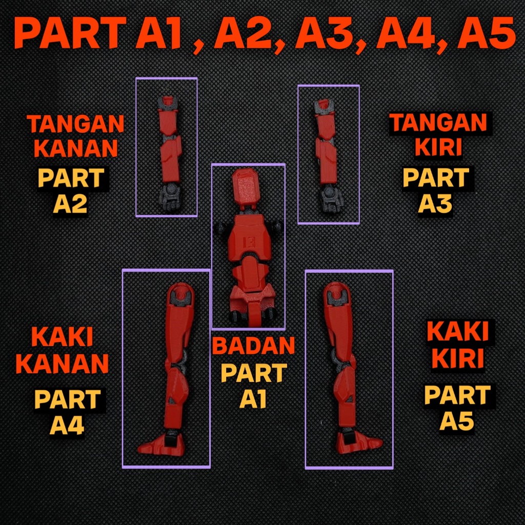 Dummy 13 Dygo / Part Rangka (Frame) dan Part Badan (Body)  / Action figure uk 100% dan 150%