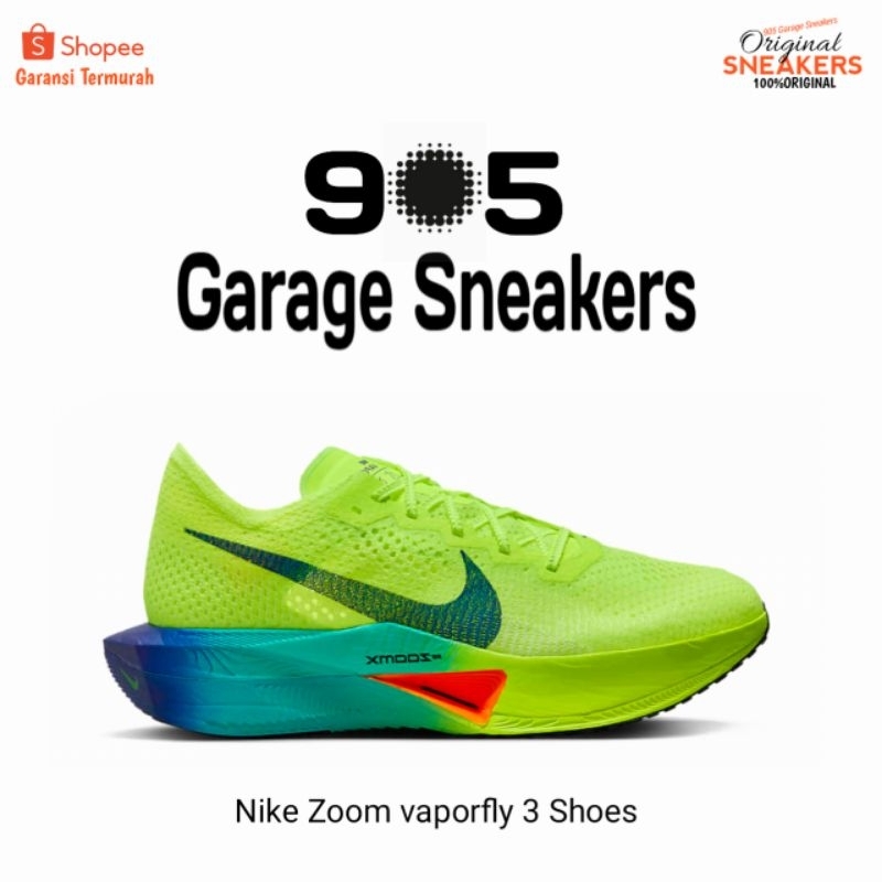 Sepatu Nike Zoom Vaporfly 3 Scream Green Running Shoes Original