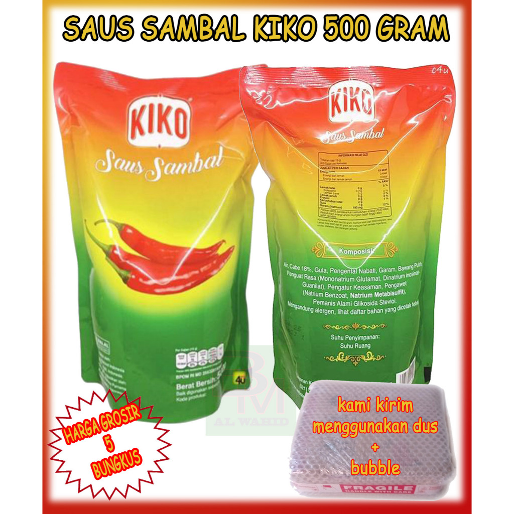 

Saus Sauce Saos Sambal Kiko 500 gram di jual satuan