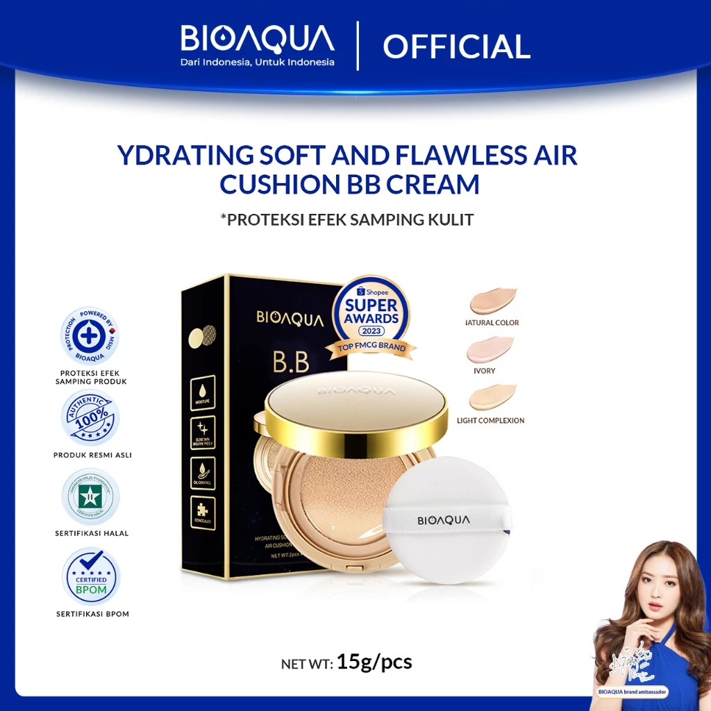 BIOAQUA Air Cushion BB Cream + Refill Bedak Foundation Cair - Q21B0022