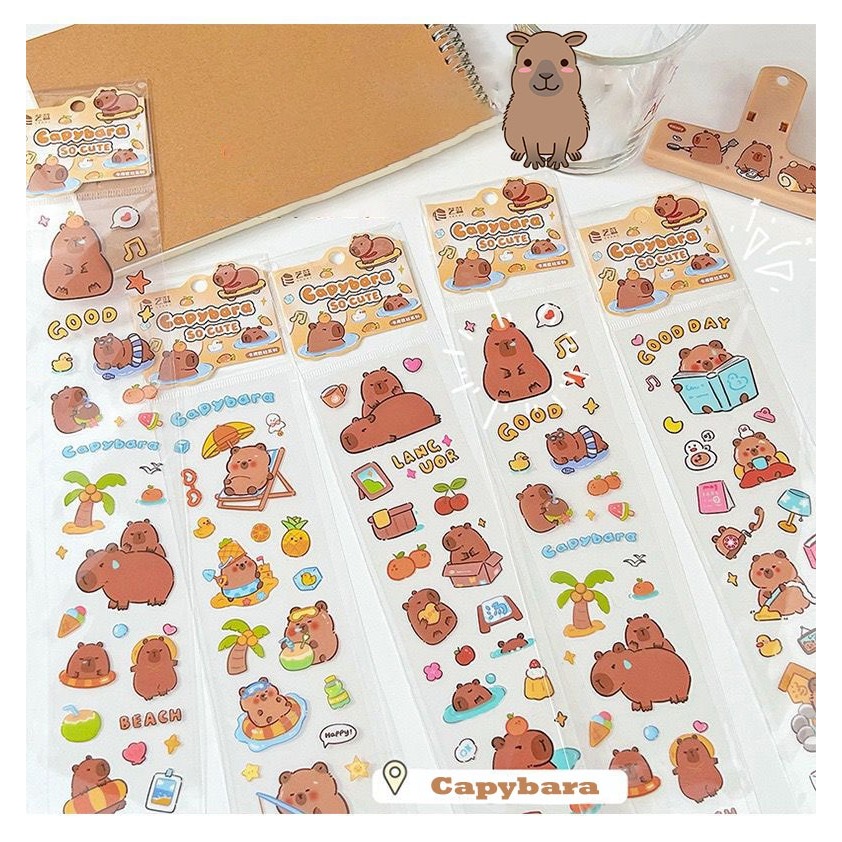 

STICKER TRANSPARAN CRYSTAL MATTE AESTHETIC WATERPROOF ANAK KARAKTER CAPYBARA #ST117 STICKER LUCU ANTI AIR KARAKTER 4 LEMBAR PER PACK STICKER DIY JURNAL ANAK