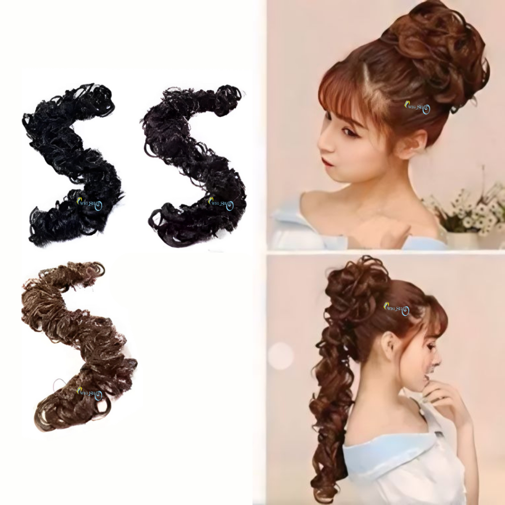 Rambut Ulir / Rambut Kemoceng / Kemoceng Rambut Sintesis / Karet Ulir / Sanggul Ulir