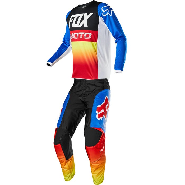 GEARSET FOX JERSET FOX 180 FYCE RED MOTOCROSS JERSEY & CELANA