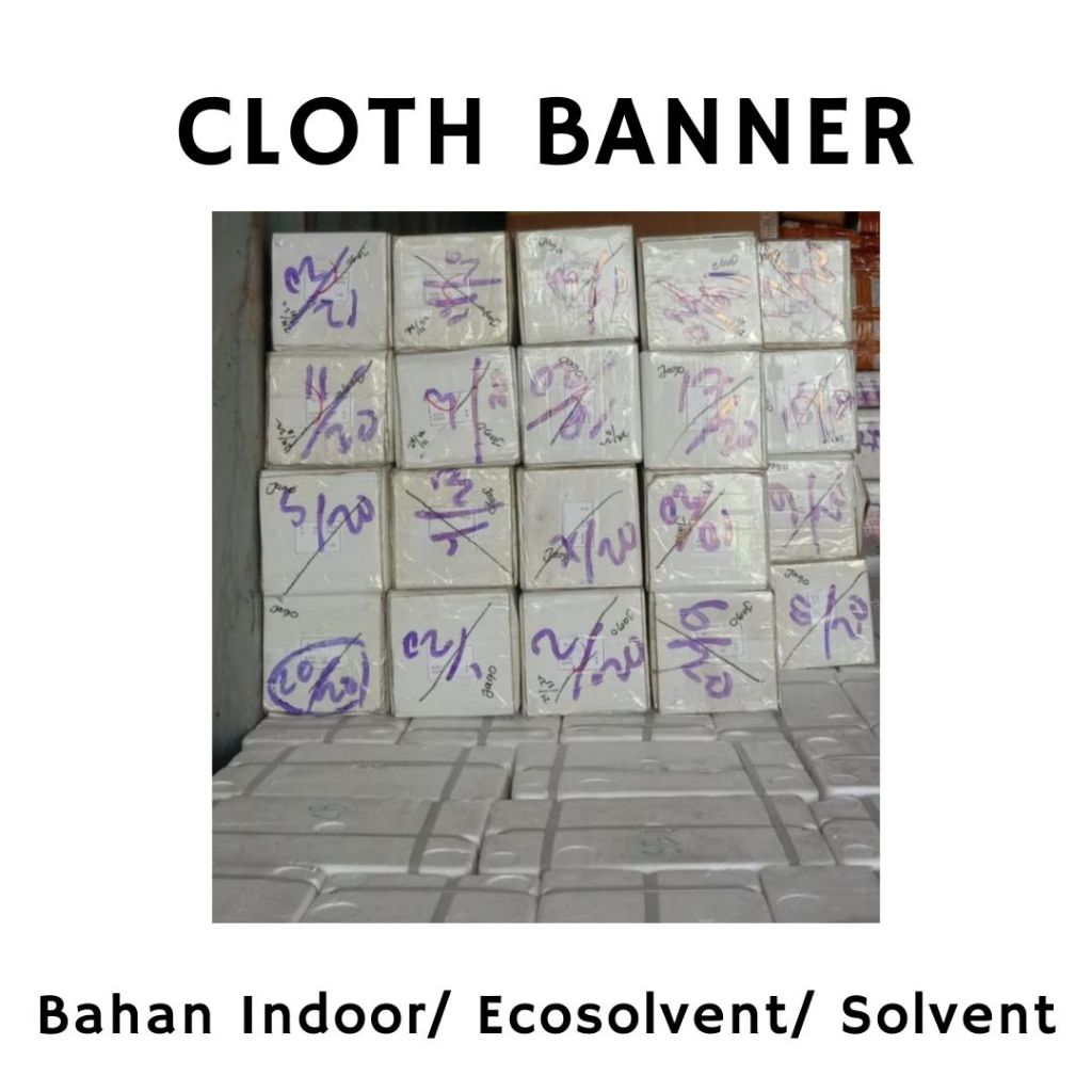 Bahan Cloth Banner Dus Putih (Roll) | Kain - Umbul2 -  Bendera | Untuk Digital Printing