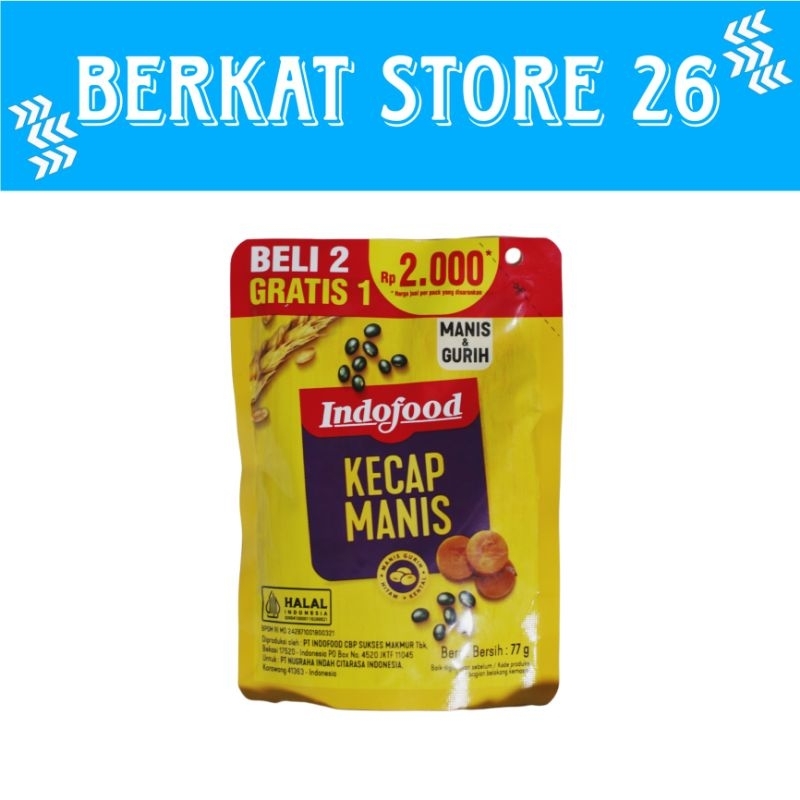 

KECAP REFIL INDOFOOD 77g/KECAP MANIS REFIL/KECAP/MANIS/HITAM