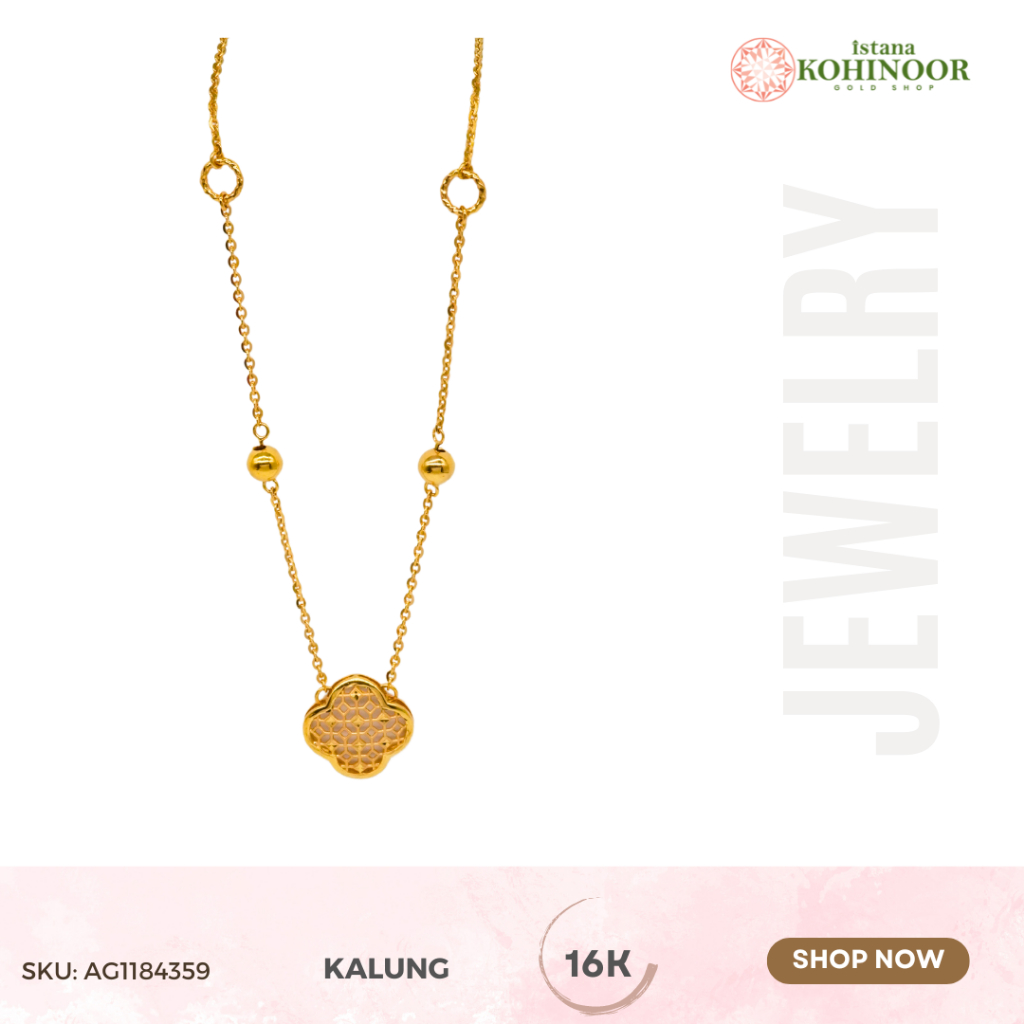 KOHINOOR KALUNG EMAS YELLOW GOLD 16K POLOS