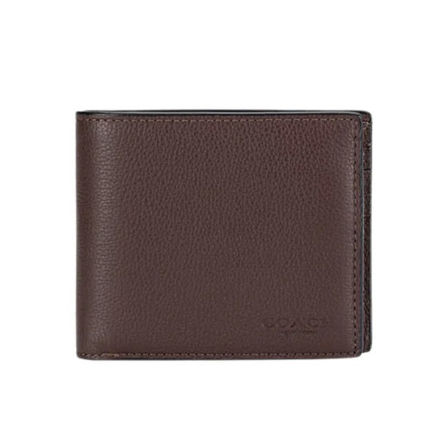 Dompet Branded Pria COACH Compact ID Wallet Calf Leather Original