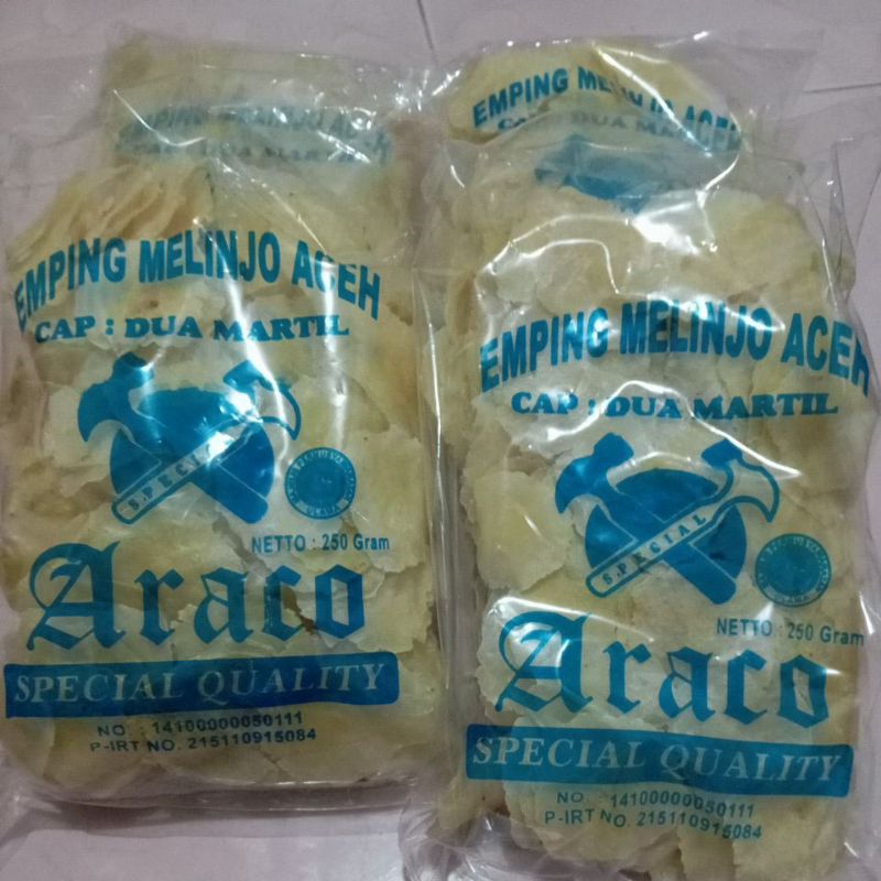 

emping aceh super tipis,mantul 250 gram