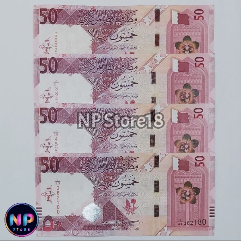 Souvenir Uang Asing Kuno Qatar 50 Riyal