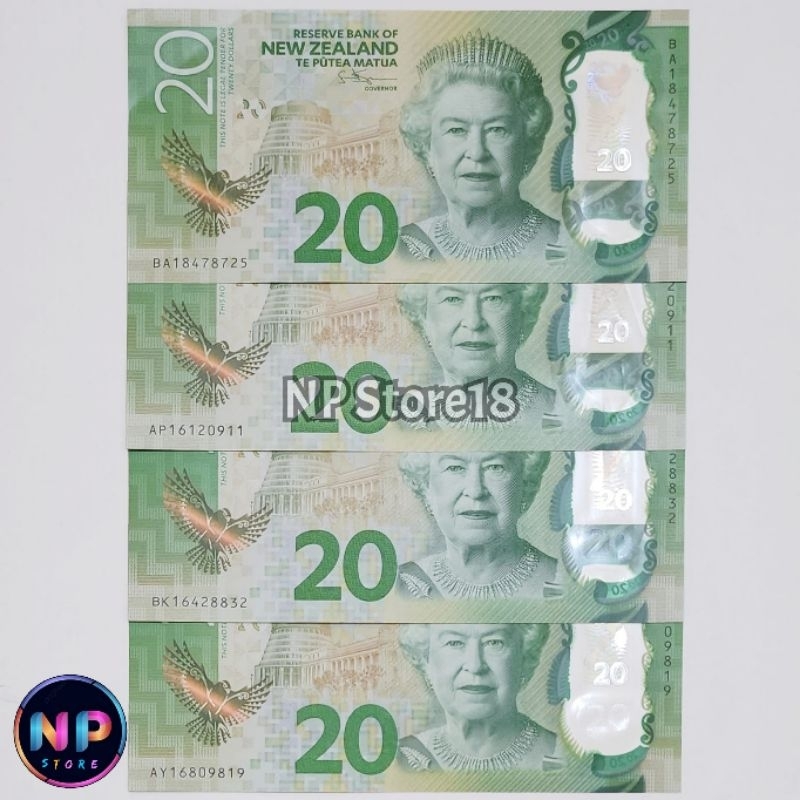 Souvenir Uang Asing Kuno New Zealand 20 Dolar Polymer