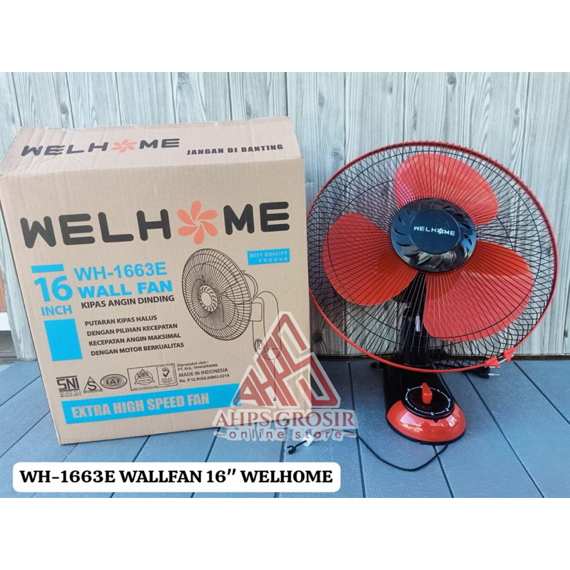 kipas angin dinding welhome wh 1663 wallfan welhome murah