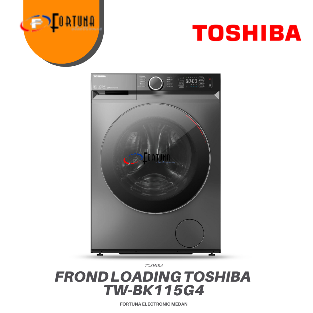MESIN CUCI FROND LODING 10.5KG TOSHIBA MODEL : TW-BK115G4FN WITH ULTRA FINE BUBBLE MENHILANGKAN KOTO