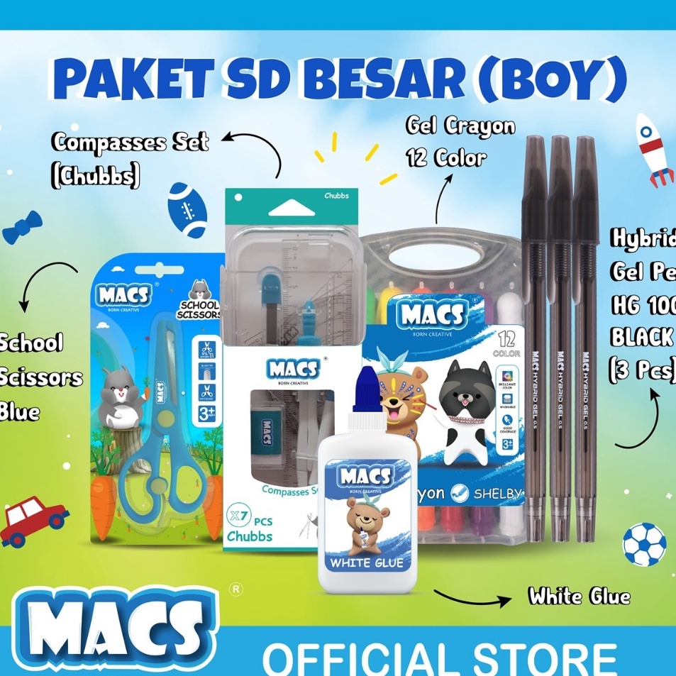 

Ready Terjamin MACS Paket SD Besar Crayon Pensil Paket Sekolah