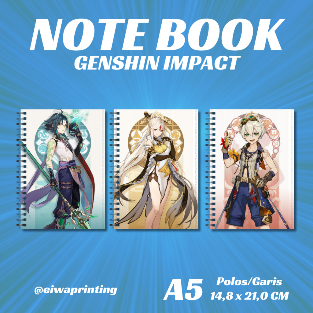 

Notebook A5 Genshin Impact Series Buku Tulis Catatan Notebook Aesthetic Notebook Custom