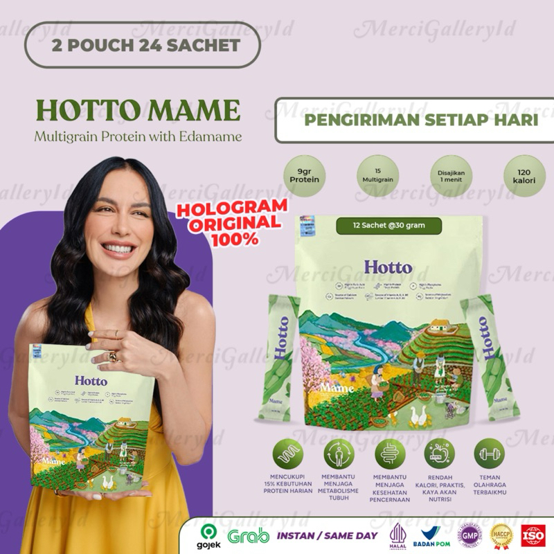 

Hotto Mame Protein Multigrain with EDAMAME 2 Pouch isi 24 sachet - 100% Original Kemasan Berhologram [AGEN RESMI HOTTO]