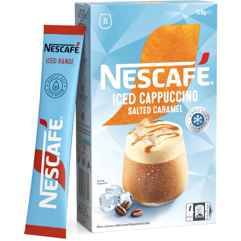 Nescafe Iced Cappuccino Salted Caramel Coffee Sachets 8 Pack - Australia