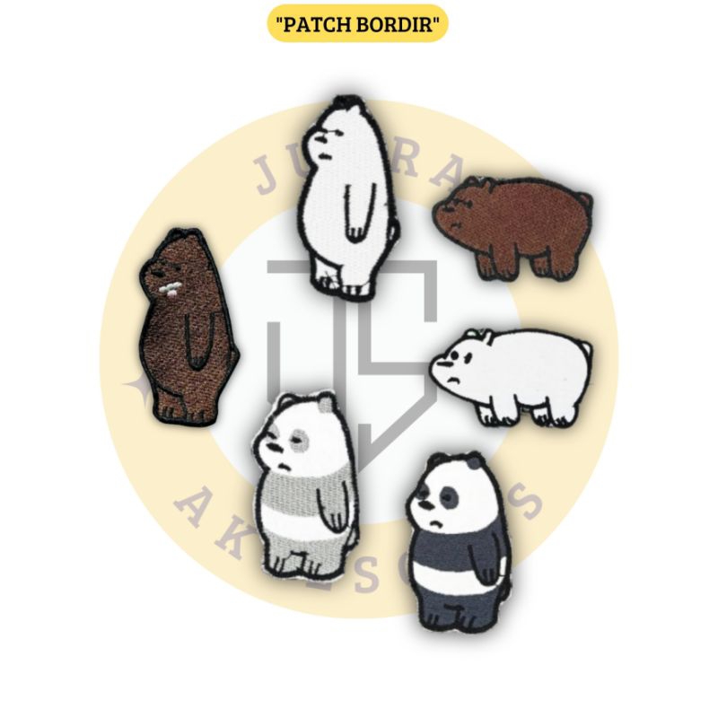 Patch Bordir Jahit Gambar Karakter Beruang Lucu Iron Patch Aksesoris Bordir Lucu