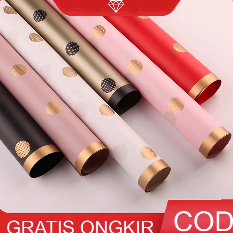 

Ready Sekarang 2 LEMBAR Wrapping Polkadot Flower Paper Cellophane Buket Bunga W13