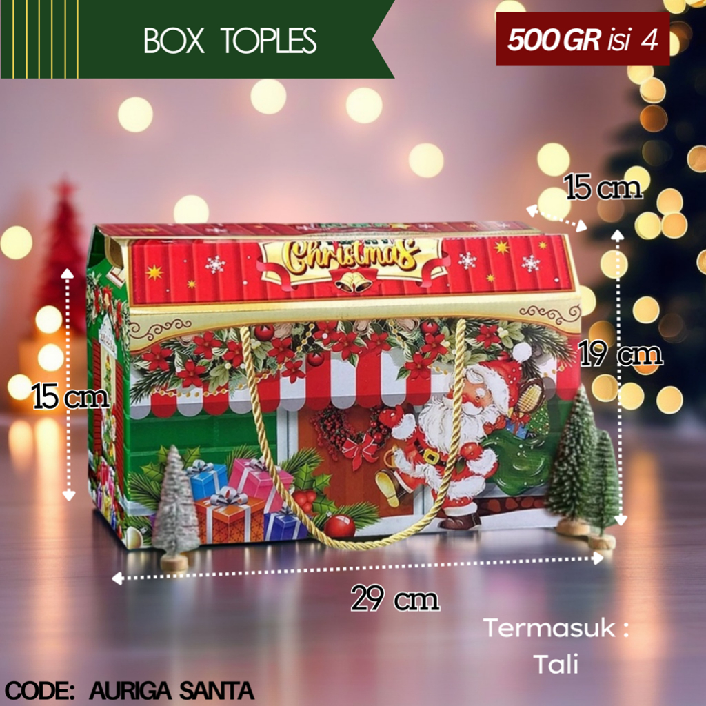 

Box Packaging Christmas / Goodie bag 4 Toples Kue Kering 500gr Natal - AURIGA