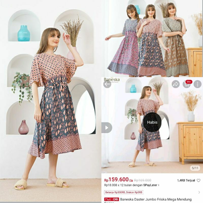 BANESKA preloved Daster Jumbo Friska Mega Mendung / baneska / dress Batik / daster rayon / rayon pre