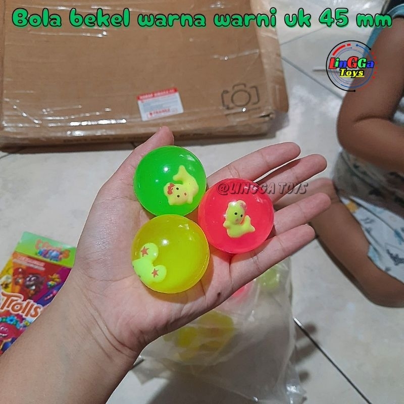 5 pcs bola bekel motif boneka uk 45 mm / bola bekel jumbo
